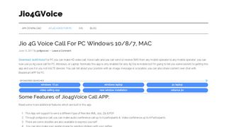 
                            1. Jio 4G Voice Call For PC Windows 10/8/7, MAC - Jio4GVoice