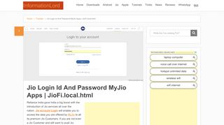 
                            6. Jio Login Id And Password MyJio Apps | JioFi.local.html ...