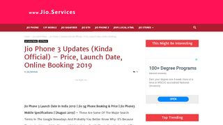 
                            3. Jio Phone 3 Booking Online [August 2019] Launch Price ...