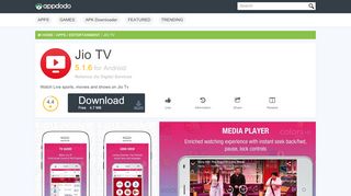 
                            9. Jio TV App - Download - Appdodo | Download FREE …