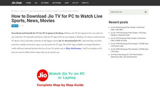 
                            4. Jio TV App Download for PC | How to Install from PlayStore ...