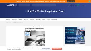 
                            5. JIPMER MBBS 2015 Application Form - Careers360