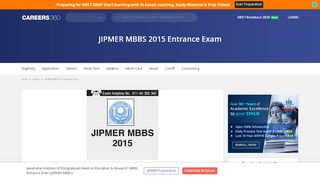 
                            6. JIPMER MBBS 2015 Entrance Exam - Careers360