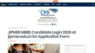 
                            5. JIPMER MBBS Candidate Login 2018 at jipmer.edu.in for ...