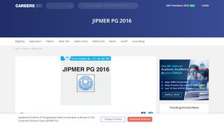 
                            9. JIPMER PG 2016 - Result, Merit List, Counselling