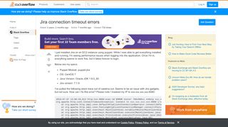 
                            8. Jira connection timeout errors - Stack Overflow