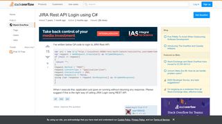 
                            5. JIRA Rest API Login using C# - Stack Overflow