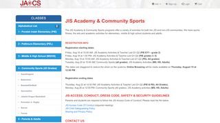 
                            8. JIS Academy & Community Sports