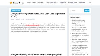 
                            7. Jiwaji University Exam Form 2019 Last Date – …