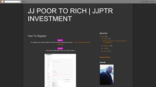 
                            2. JJ POOR TO RICH | JJPTR INVESTMENT : How To Register