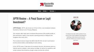 
                            1. JJPTR Review - A Ponzi Scam or Legit Investment?