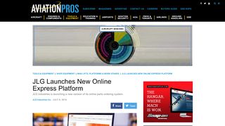 
                            9. JLG Launches New Online Express Platform - aviationpros.com