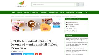 
                            8. JMI BA LLB Admit Card 2019 Download - jmi.ac.in …