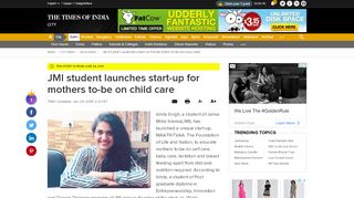 
                            7. JMI student launches start-up for mothers to-be on child care ...