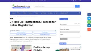 
                            4. JNTUH CBT Instructions, Process for online Registration.