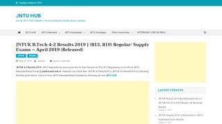 
                            8. JNTUK B.Tech 4-2 Results 2019 | (R13,R10) Regular/ Supply Exams