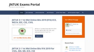 
                            10. JNTUK Exams Portal - One Stop For All JNTUK Updates