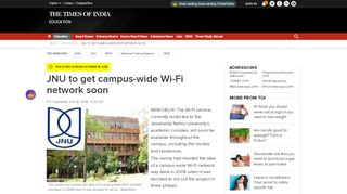 
                            3. JNU to get campus-wide Wi-Fi network soon - Times of India