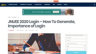 
                            2. JNUEE 2020 Login - How To Generate, Importance of Login ...