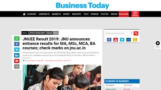 
                            9. JNUEE Result 2019: JNU announces entrance results for MA ...