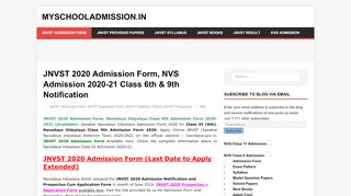 
                            8. JNVST 2020 Admission Form, NVS ... - …