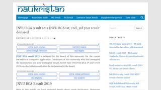 
                            9. JNVU BCA result 2019 JNVU BCA 1st, 2nd, 3rd year result ...