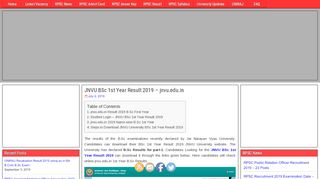 
                            7. JNVU BSc 1st Year Result 2019 - jnvu.edu.in