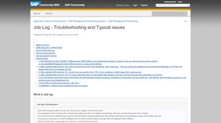 
                            7. Job Log - Troubleshooting and Typical issues - …