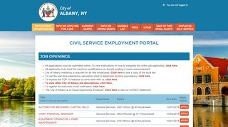 
                            1. job openings - City of Albany Civil Service Employment Portal