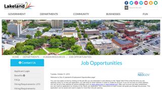 
                            8. Job Opportunities | City of Lakeland