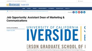 
                            8. Job Opportunity: Assistant Dean of Marketing ... - Inside UCR