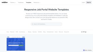 
                            3. Job Portal Website Templates Available at Webflow