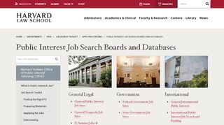 
                            8. Job Search Databases | Harvard Law School