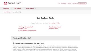 
                            2. Job Seeker Frequently Asked Questions | Robert Half