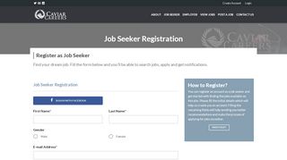 
                            6. Job Seeker Registration – Caviar Careers