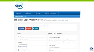 
                            6. Job Seeker Sign Up and Login - ASHRAE Job Board