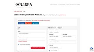 
                            5. Job Seeker Sign Up and Login - careers.naspa.com