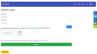 
                            9. Job Sypder - Login Page - job-spyder.com