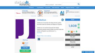 
                            8. Jobatus | Startup Ranking