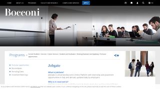 
                            4. Jobgate - Bocconi University Milan