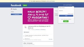 
                            9. Jobmensa lädt zum Muddatag an der FU Berlin ein - Facebook