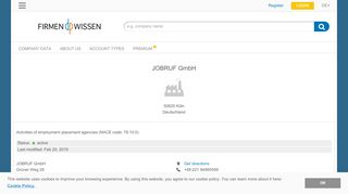 
                            6. JOBRUF GmbH, Köln - Credit Report - firmenwissen.com