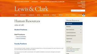 
                            8. Jobs at L&C - Human Resources - Lewis & Clark - LClark.edu