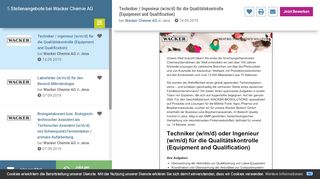 
                            7. Jobs bei Wacker Chemie AG, Stellenangebote | stellenanzeigen.de