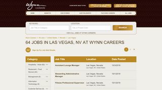 
                            1. Jobs in Las Vegas, NV at Wynn Careers - wynnjobs.com