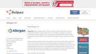 
                            8. Jobs with Allergan, Inc. - BioSpace