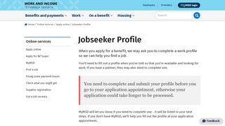 
                            9. Jobseeker Profile - Work and Income