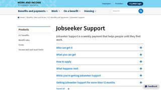 
                            8. Jobseeker Support - Work and Income