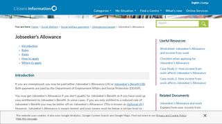 
                            6. Jobseeker's Allowance - citizensinformation.ie