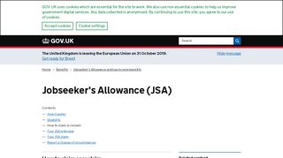 
                            6. Jobseeker's Allowance (JSA): How to claim or reclaim - gov.uk